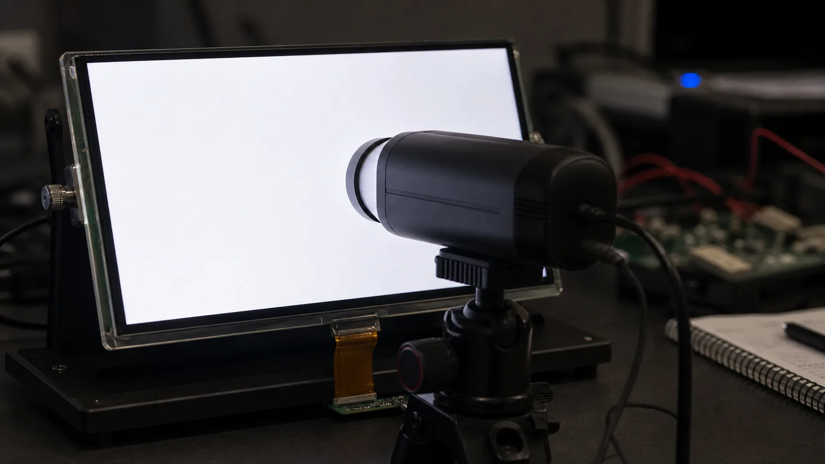 TFT LCD brightness calibration with an optical meter in a lab